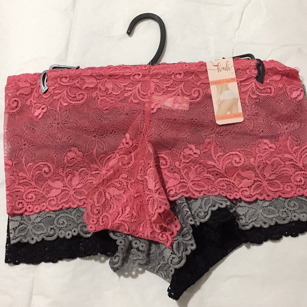 hush 3 pack of Lace Intimates Size M